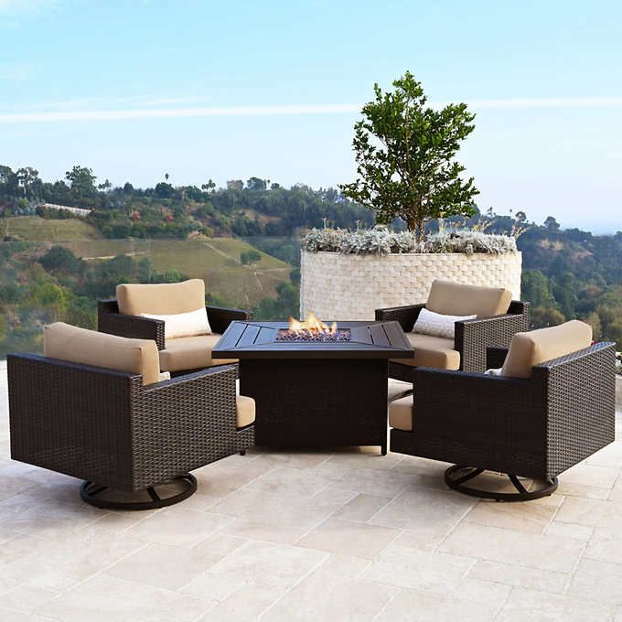 Belmont 5 Piece Fire Set Table Aluminum Furniture Abbyson Living - Patio Furniture With Fire Pit Sets Belmont 5 Piece Fire Set Table Aluminum Furniture Abbyson Living - Patio Furniture With Fire Pit Sets