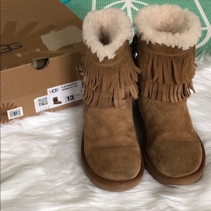 Fringe Chestnut Ugg Boots | Boots, Ugg boots, Chestnut ugg boots