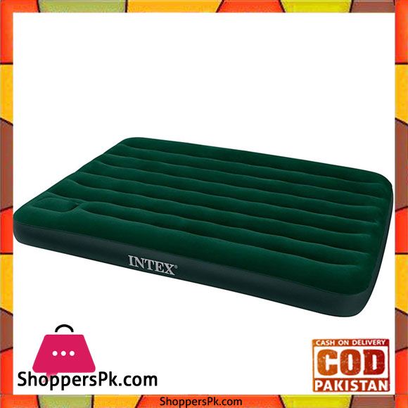 Intex Flocked Double Airbed with Built in Foot Pump 66928e