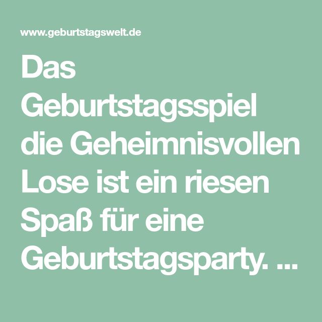 Geheimnisvolle Lose Geheimnisvolle Lose