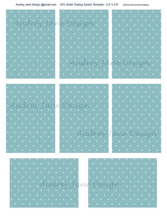 Atc Png Photoshop Template 8 Cards 2 5 Quot X 3 5 Quot On Letter Size Commercial Use Ok Digital 2 5 X 3 5 Card Template