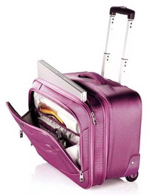 New Samsonite Pink Wheeled Laptop Case Rolling Luggage Bag in line