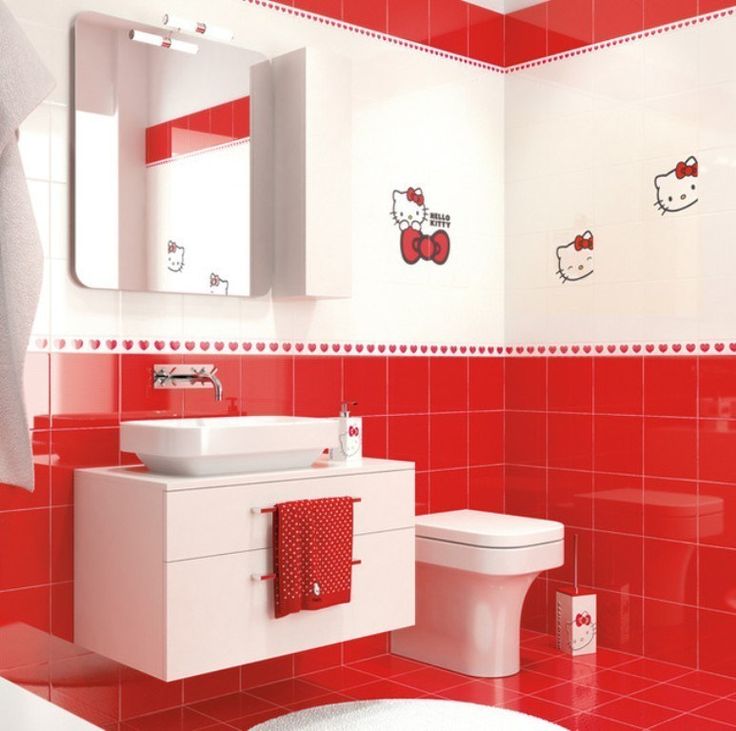 46+ Awesome & Dazzling Kids' Bathroom Design Ideas 2019 | Pouted.com | Hello Kitty Bathroom, Kids Bathroom Design, Hello Kitty Bedroom