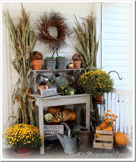 Decorate Potting Bench For Fall A Fun Easy Gardening Decorate Potting Bench For Fall A Fun Easy Gardening Decor Outside Decorations