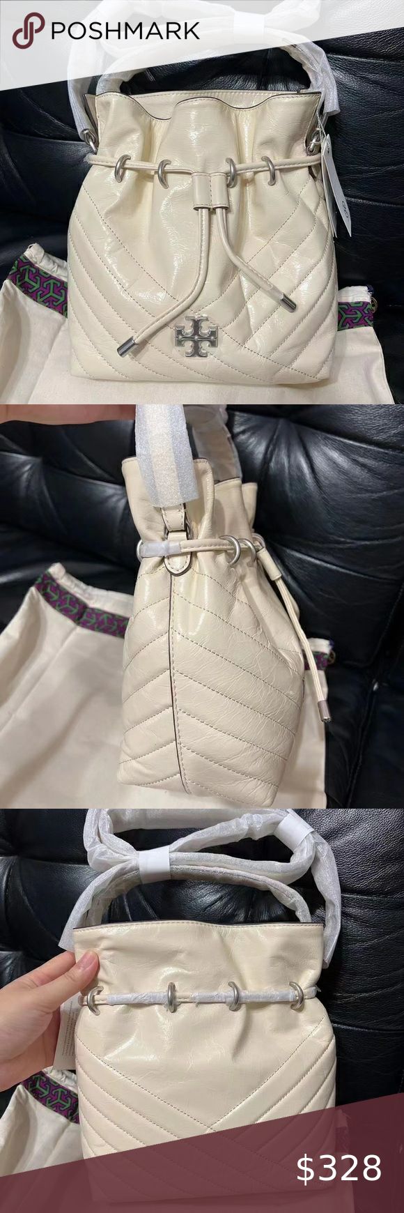 Tory Burch Kira Chevron Textured Mini Bucket Tory burch kira