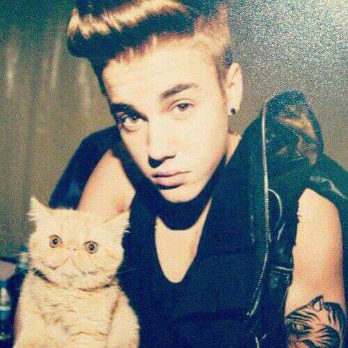 Rare Picture Of Justin And Tuff His Cat♥ Celebrities With Cats Cute Cats Cats