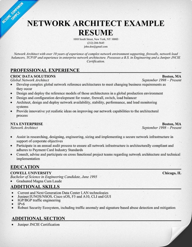 Network Architect Resume (resumecompanion) Resume Samples - architectural resume Network Architect Resume (resumecompanion) Resume Samples - architectural resume