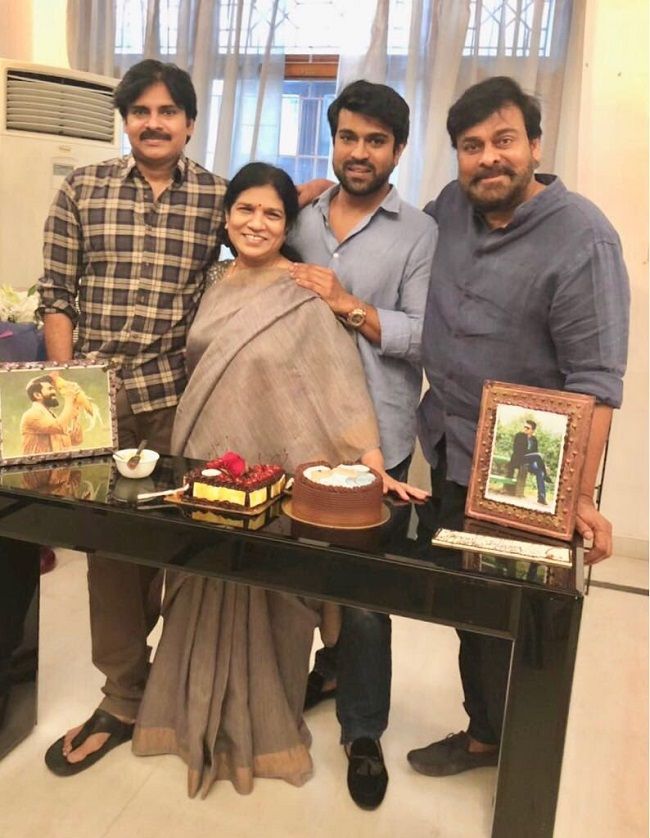 Pic Talk: Pawan Wishes Ram Charan At Chiru House! | Kalyan, Cute actors, Mega star