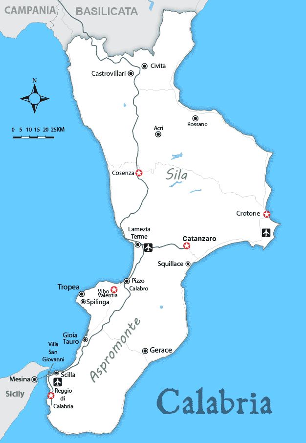 Map Of Calabria Showing Cities Roads And National Parks 28a31aae1992192e42e5e2d3350b0b4b