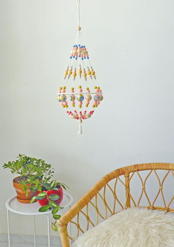One Of A Kind Hand Painted Wooden Beads Chandelier All The