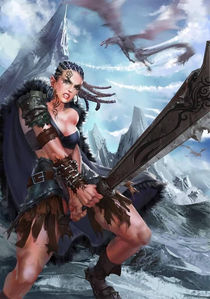 Anime female barbarian