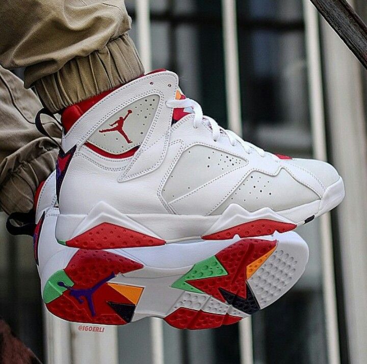 Best Nike Air Jordan 7 Cheap sale White Del Sol Black Challenge