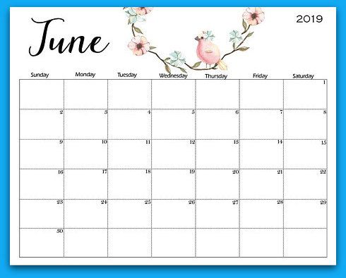 Calendar June 2019