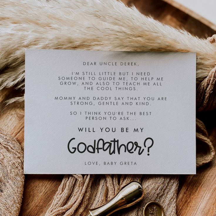 Cute modern Will you be my Godfather card | Zazzle | Godparent request