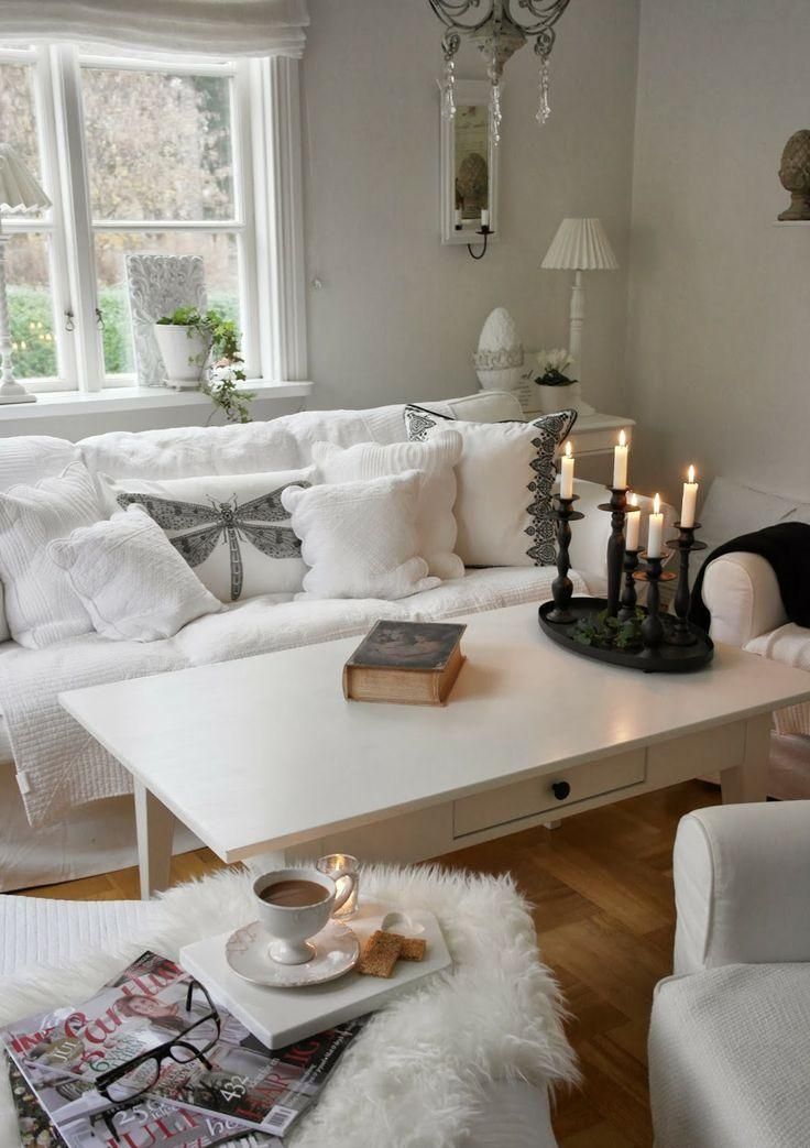 kleines weißes Wohnzimmer im Shabby Chic Stil dekorieren ... kleines weißes Wohnzimmer im Shabby Chic Stil dekorieren ...
