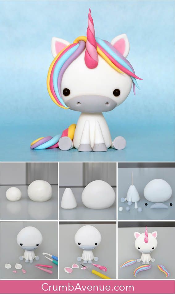 Free Tutorial How To Make Step By Step Cake Toper Figure Figurine Sugar Craft Art Crumb Avenue M Diy Unicorn Cake Diy Cake Topper Unicorn Cake Topper