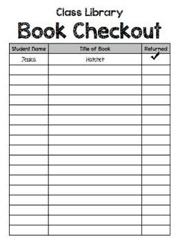 classroom library checkout list for the classroom classroom