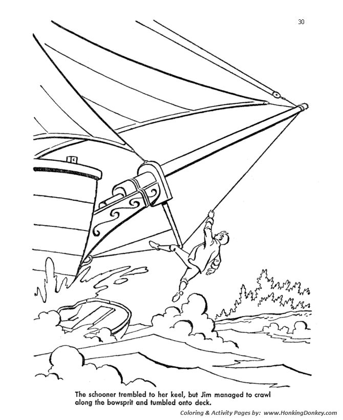 Treasure Island Coloring pages Jim Hawkins talks Israel into helping