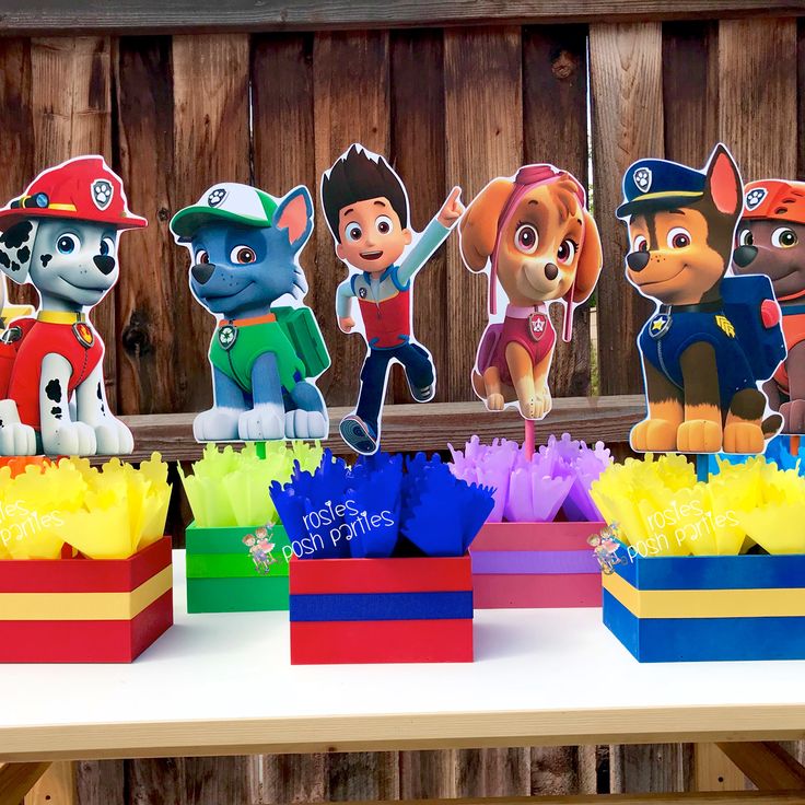 Paw Patrol Birthday Theme Party Centerpiece Decoration SET OF 7 | Paw