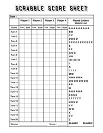 Download Printable Scrabble Score Sheet | Scrabble board, Scrabble, Scrabble diy
