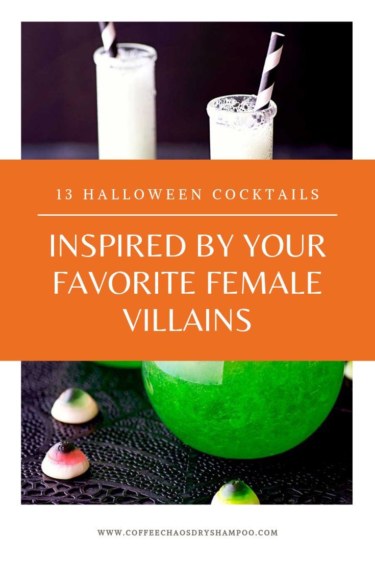 Inspired by your all time favorite female villains, these Halloween cocktails ar...