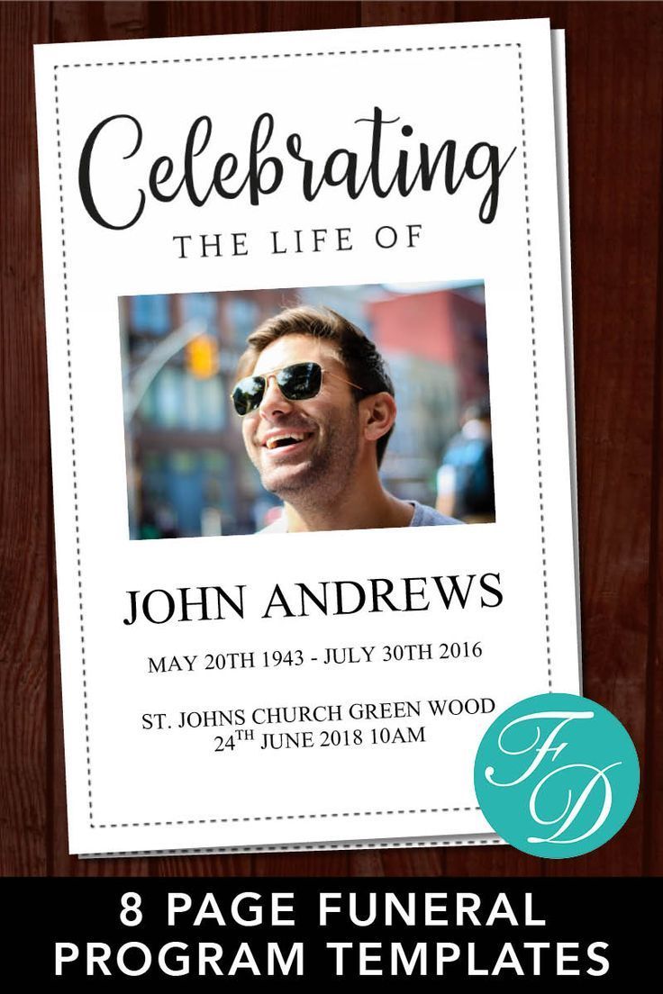printable funeral program template celebration of life obituary