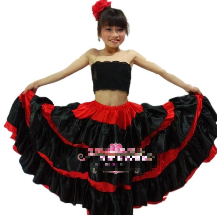 Pas cher Kid \u0027s New Flamenco danse robe fille robes de Flamenco espagnol Paso Doble