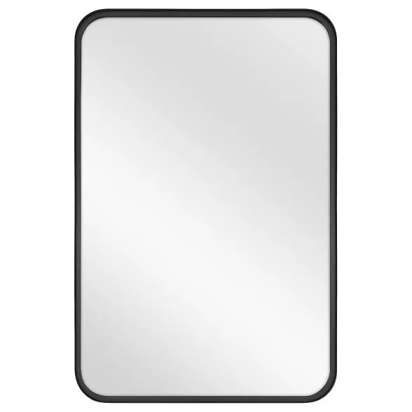 24 X 36 Rectangular Decorative Mirror With Rounded Corners Black Threshold Designed Studio Mcgee Decor 24 X 36 Rectangular Decorative Mirror, Rectangular Decorative Mirror With Rounded Corners Black