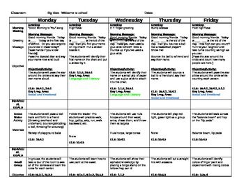 pre k lesson plan templates