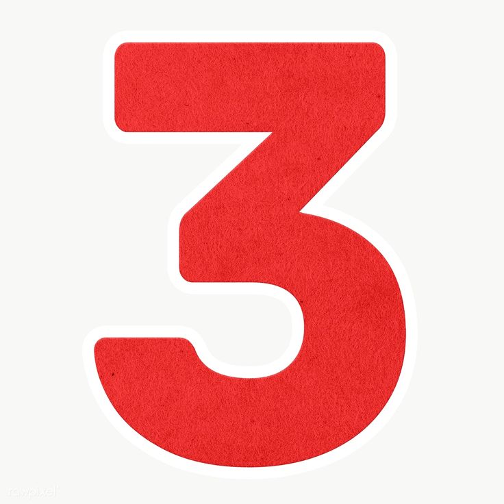 Download premium png of Red number three sticker design element by Sasi