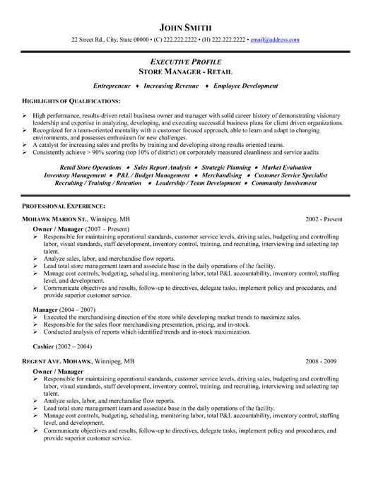 16 best Best Retail Resume Templates Samples images on Pinterest