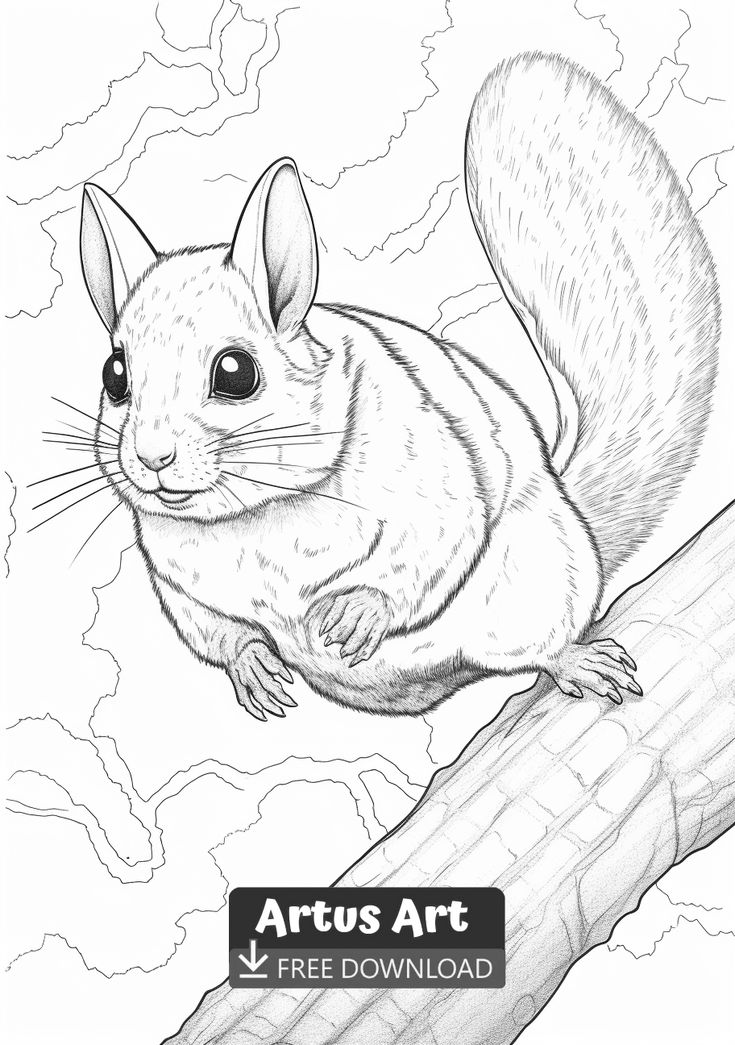 Flying Squirrel Coloring Page