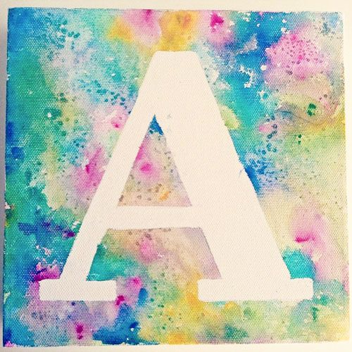 Best 25 Canvas Painting Kids Ideas On Pinterest Paint Kids Canvas Painting Their Initial With A Cool Background