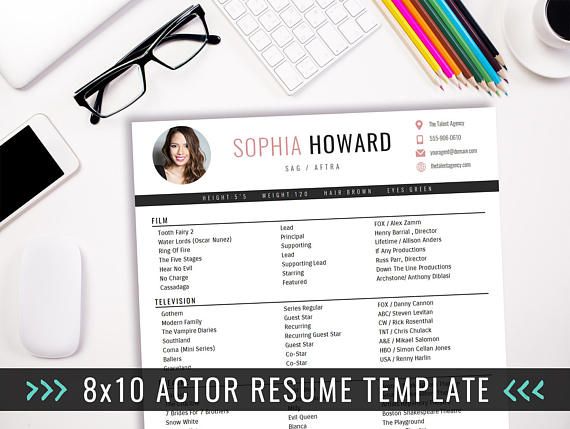 Actor Resume Template, Acting Resume Ideas, Creative Resume, Actor Marketing, Acting Resume, Theater Actor, Marketing Ideas, Resume Design, Resume Example, Acting Resume Ideas, Resume Sample, Actor Branding, Film and TV Resume, Digital Download, 8x10 Resume