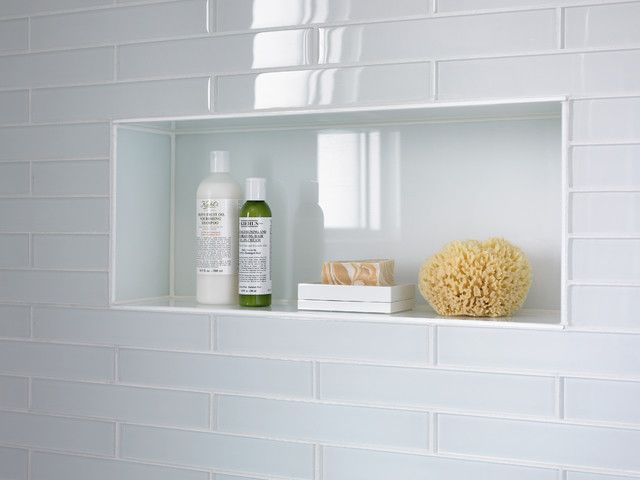 niche lined with starphire glass custom painted on the back to match the surrounding tile ann sacks lucian glass tile in oxygen gloss - Bathroom Designs Using Glass Tiles niche lined with starphire glass custom painted on the back to match the surrounding tile ann sacks lucian glass tile in oxygen gloss - Bathroom Designs Using Glass Tiles