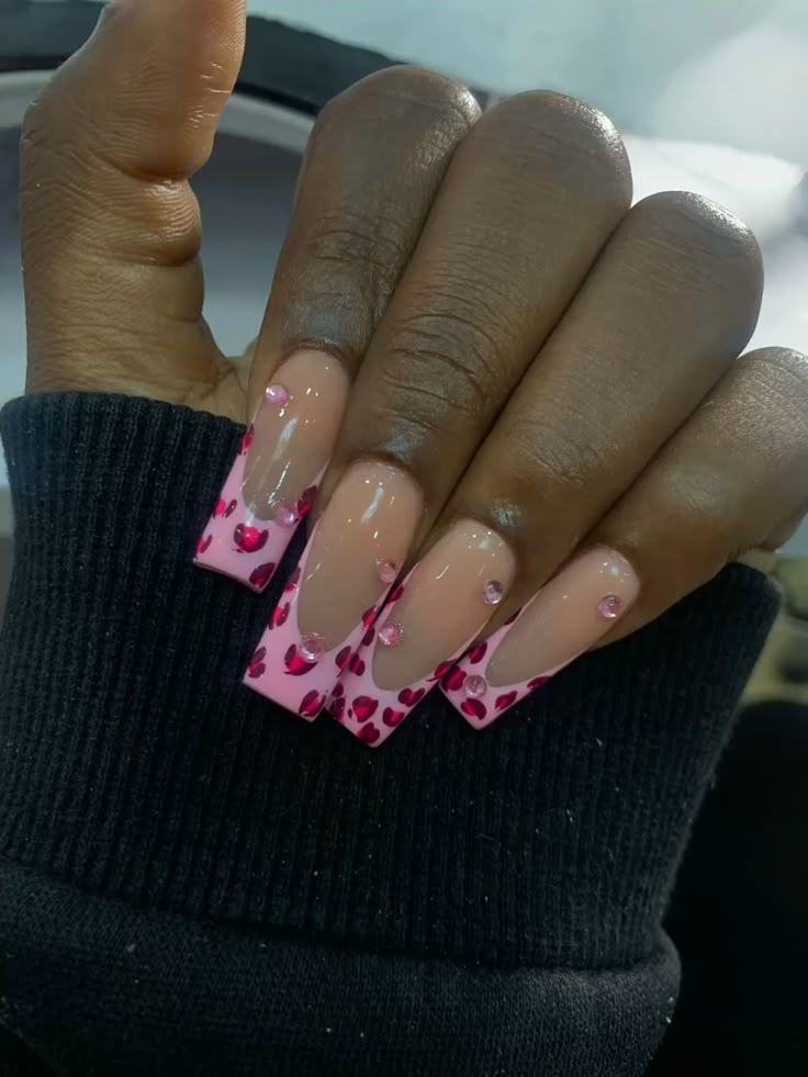 pink cheetah nails Hot Pink Cheetah Print Nails