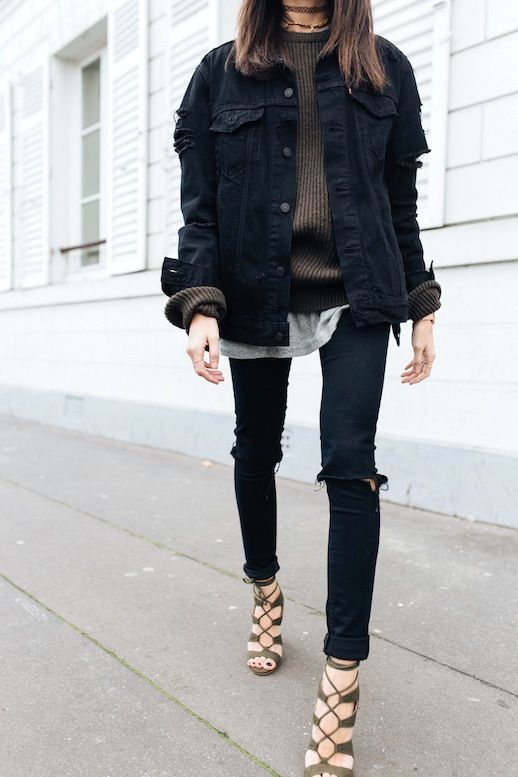 Best 25+ Black Denim Ideas On Pinterest Black Jeans, Sneaker Get This Blogger's Crazy Cool Layered Look (Le Fashion). Oversized Denim JacketDenim ... - Best 25+ Black Denim Ideas On Pinterest Black Jeans, Sneaker