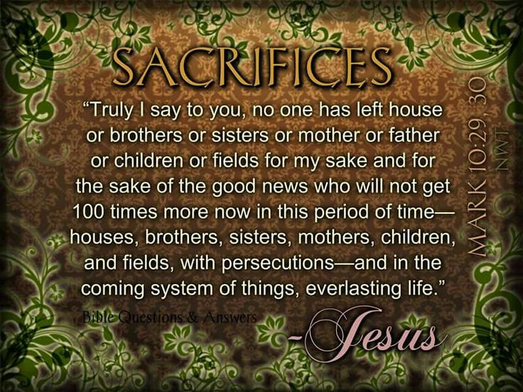 Mark 10:29, 30. | Faith in love, Scripture quotes, Good news