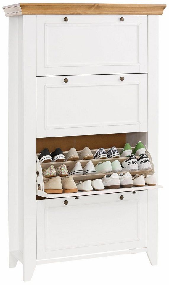 Schuhkipper Figuera In Weiss Aus Kiefer Massiv Schuhschrank Landhaus Schuhschrank Weiss Schuhschrank