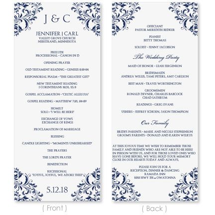 Wedding Program Template Instantly Edit Your Wording Wedding Program Template Instantly Edit Your Wording Nadine Navy Tea Length Microsoft Word Format On Etsy 8 00 Bridal Shower