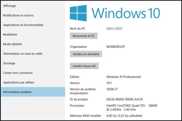 Connaitre carte graphique windows 10