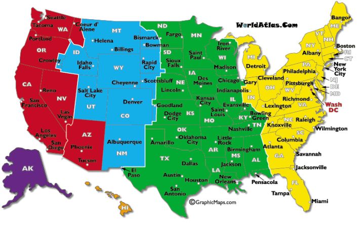 United States Map with Capitals | US States and Capitals Map