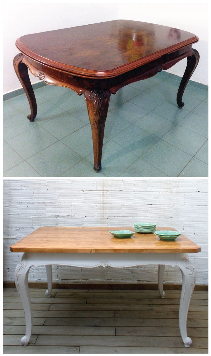 Antes y después. Una mesa comedor estilo shabby chic. Studio Alis ... Antes y después. Una mesa comedor estilo shabby chic. Studio Alis ...