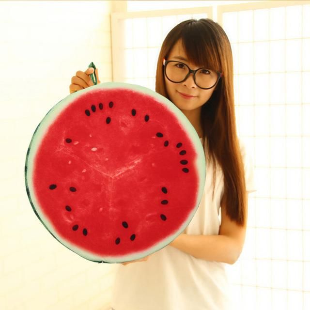 3D Fruit Print Home Office Chair Car Seat Back Pads Cushion Plush Throw Pillow