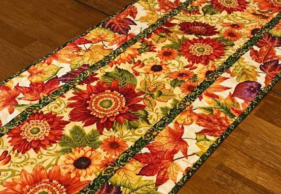 Fall Floral Quilted Runner