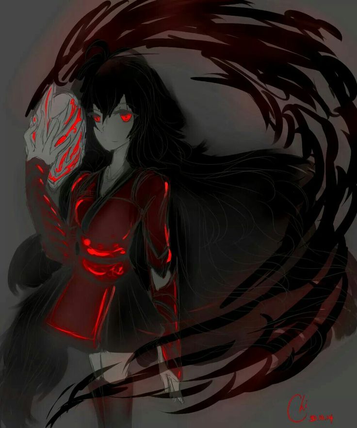 Raven haired anime girl