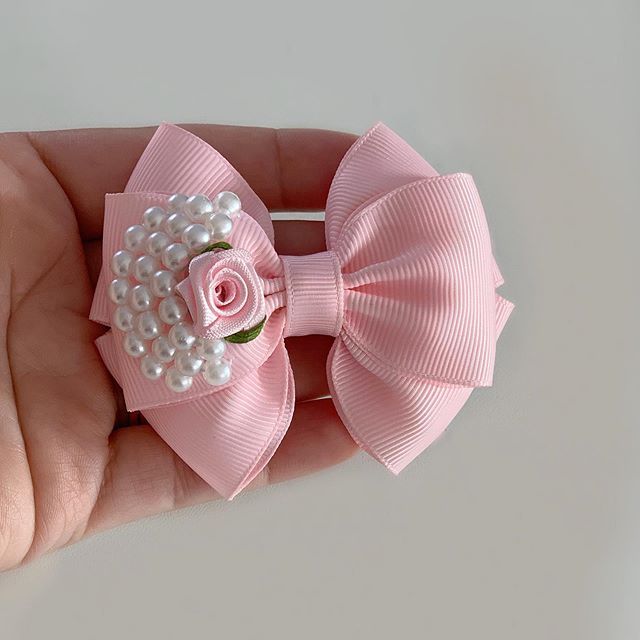 DIY 10 Baby Kids Satin Flower Hair Bow For Headband Hair clip Wedding Decor BH