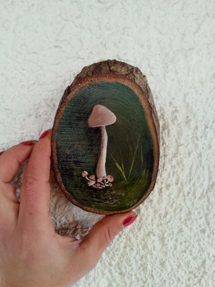 Painted Wood Slices Mountain Painted Wood Slices Mountain