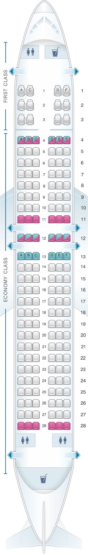 seat map sun country airlines boeing b737 800 162pax sun country airlines seating chart