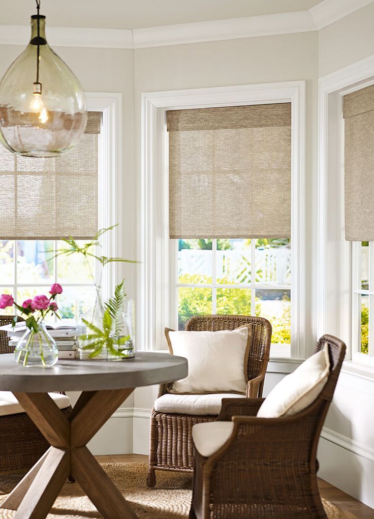 Hamptons Style Coastal Ivory Brown Hamptons Style Coastal Ivory Brown House Blinds Window Treatments Dining